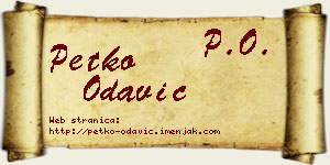 Petko Odavić vizit kartica
